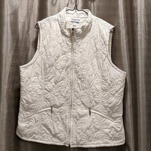 Croft & Barrow Cream Quilted Vest Size Large